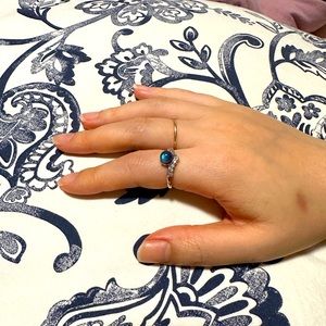 Moonstone ring with silver plating